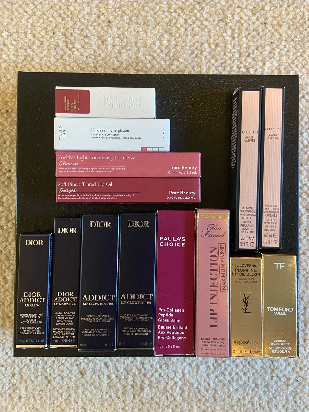 BNIB 14pc Luxury Lip Bundle | Dior Gucci YSL Tom Ford Rare Beauty + More